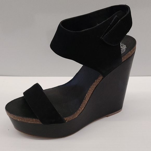 Vince Camuto Black Wedge Sandal - Picture 2 of 5